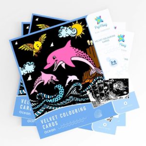 velvet coloring cards - Ocean